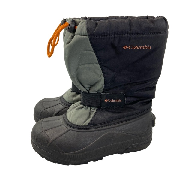 Columbia Other - Columbia Kids Size 2 Powderbig Gray Black Orange Winter Snow Boots